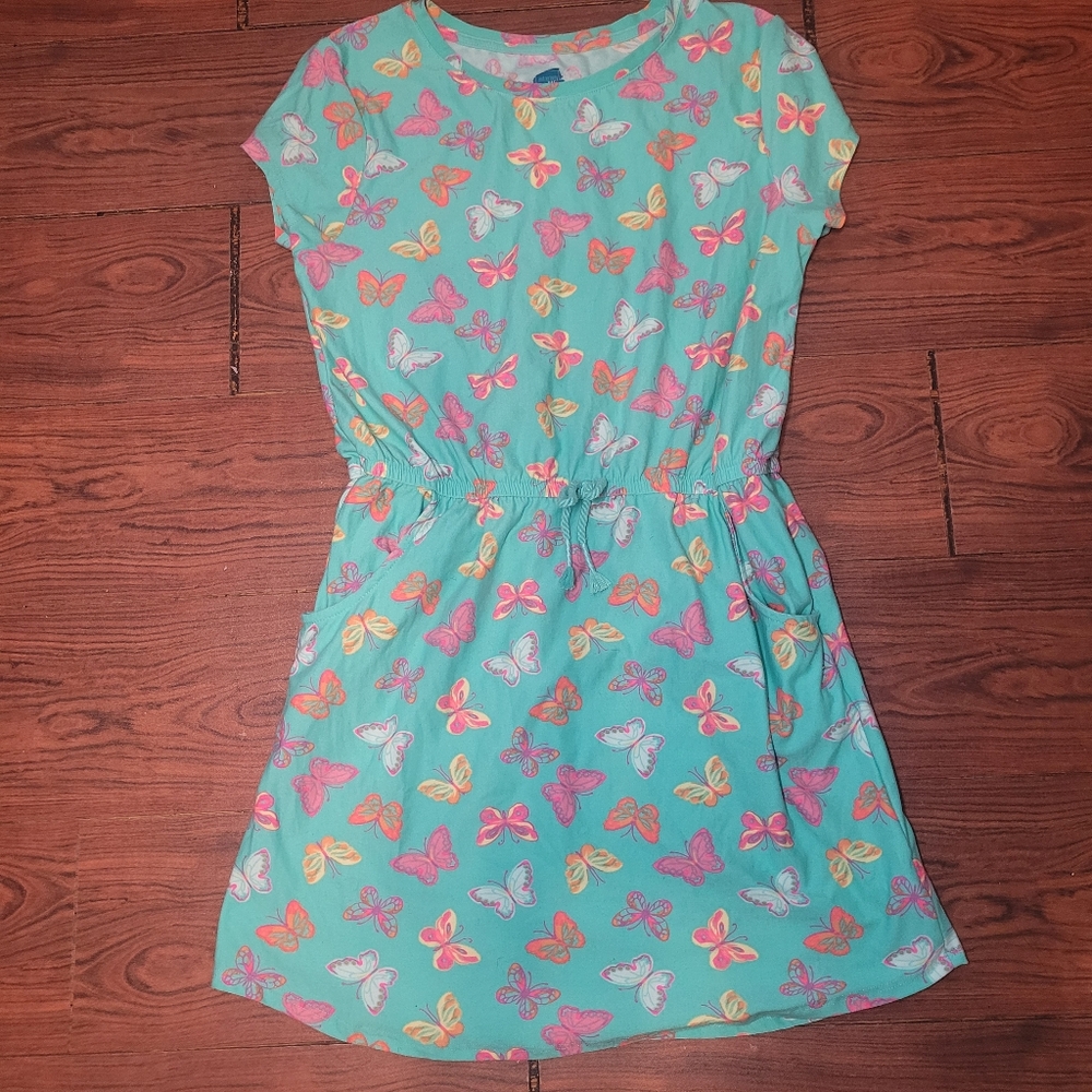 ME Makeover Essentials Pink and Green Butterfly Sundress Size 14